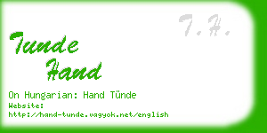 tunde hand business card